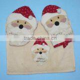 3 Pcs Silk Screen Print Cotton Kitchen Towel Set Oven Mitten Set thumbnail-1