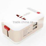 Worldwide Travel Adapter Two USB Ports Universal World Wide All-in-one Safety Travel Charger Wall Charger Adapter Plug thumbnail-2