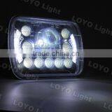 Newest!!! Square 7 Inch Led Headlight for Truck, Tractor With Angel Eyes 45W 5x7 Led Headlight thumbnail-5