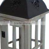 Classic Wooden Candleholder Iron Lanterns Indoor Stand thumbnail-5