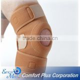 Orthopedic neoprene knee support with open knee silicone pad