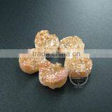 12MM Champagne Color Plated Druzy Quartz Irregular Surface Round Stone Cabochon for DIY Earrings,rings Supplies 4110124 thumbnail-2