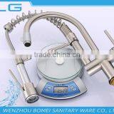 Commercial Style Lead Free Nickel Brushed UPC Pull Down And Rotating Spout Combined In One Kitchen Sink Faucet Mixer Tap FLG3763 thumbnail-6