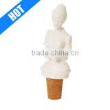 Personalized White Ceramic Cork Wine Stopper for Sale thumbnail-1
