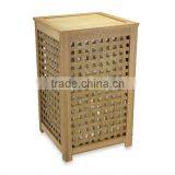 Oak Lattice Hamper With Barnwood Finish thumbnail-2
