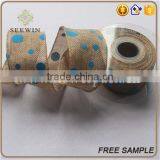 Cheap Wholesale Dot Polyester Linen Fabric for Gift Ribbon thumbnail-3