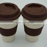 16oz Colorful Bamboo Fiber Coffee Cup With Silicone Lid And Holder thumbnail-6