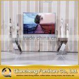 Fancy Design tv Stand Clear Glass Top With Silver Base thumbnail-1