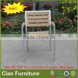 Polished Aluminum Garden Furniture Teak Wood Table and Chair thumbnail-3