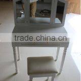 Wooden Furniture Make-up Dressing Table, Wooden Dresser With Mirror and Bench thumbnail-3