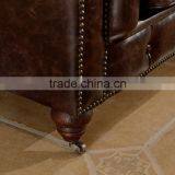 Classical Vintage Leather Chesterfield Sofa With Tufting Armrest thumbnail-6