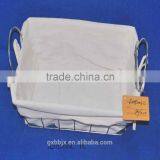 Wire Basket With Burlap Liner thumbnail-2