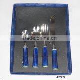 Steel Cutlery Set With Blue Bone Handle Other Colours Available thumbnail-1