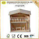 Wholesale Custom Natural Unfinished Wooden Doll House thumbnail-1