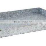 metal rectangle tray with wood handle