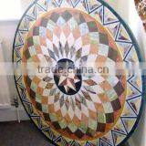 Stone Inlaid Marble Coffee Table Top Stone Inlay Table Top thumbnail-1
