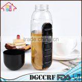 600ml Sport Water Bottle Built-in Daily 7 Daily Pill Box Vitamin Organizer thumbnail-1