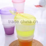 Best sell plastic cereal to go with lid/plastic breakfast cup with spoon&ice pack