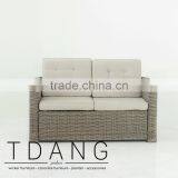 Palm Harbor K-D Wicker Sofa - Contemporary Rattan Furniture Bench. thumbnail-2
