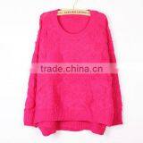 OEM Ladies Fashion O-neck Woman Pullover Knit Sweater for Autumn thumbnail-1
