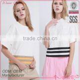 New Fashionable High Quality Comfortable With Stripe Split Ladies Linen Fabric Blouse thumbnail-1