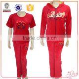 China Supplier Winter 3-piece Red Pretty Womens Sportswear Set thumbnail-1