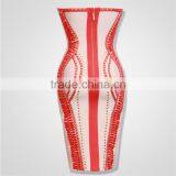 2015 Top Quality New Fashion Girl's Stripless Pink Nail Beaded Appliques Bandage Dress Special Occasion Dress thumbnail-4