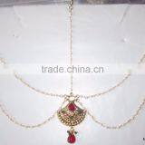 MATHAPATTI MAANG TIKA GOLD PLATED POLKI Pearl thumbnail-2