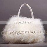 CX-H-24F Newest Fashion Real Tibetan Lamb Fur Lady Handbag Female Bag thumbnail-3