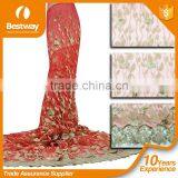 2015 Latest Bestway Lace Fabrics Embroidery Tulle Lace High Quality African French Lace for Fashion Party Dress thumbnail-5