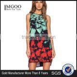 MGOO Hot Selling Custom Digital Print One Piece Dress Hi Low Floral Summer Dress Women Fashion Dress 15151A243 thumbnail-1