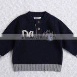 Round Neck With Buttons Boys Pullover Sweater Factory Price thumbnail-2