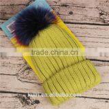 Wholesale Beanie Hats With Raccoon Fur Ball for Women Winter thumbnail-4