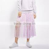 2017 OEM Summer Semi Perspective Tulle Flowy Skirts With Paillettes thumbnail-6