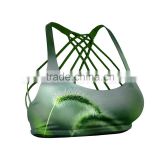 summer rains wheat designed sports yoga bra with triple layered fabric for friction free gripped feel