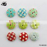 15MM Round Shape Grip Printed Wood Buttons For Clothing Craft Decorations thumbnail-1