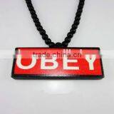 High Quality Hip Hop Wood Shape Pendant Wood Acrylic Necklace thumbnail-1