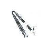 Black Nylon Cell Phone Neck Lanyard With Company Logo Customized