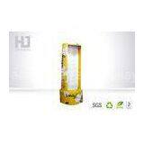 Yellow Floor Standing Custom Cardboard Display With Plastic Round Hooks In 10 Rows