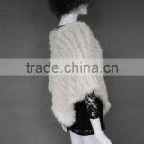 Factory Direct Sale Triangle Rabbit Fur Knitting Shawl Lady Favourite thumbnail-3