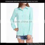 OEM Ladies Chiffon Long Sleeve Blouse Latest Fashion Design thumbnail-1