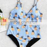 Pineapple Print Reversible Seamless Bikini High Waist Brazilian Swimwear thumbnail-2