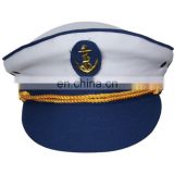 Adult mens white and blue sailor captain cap fancy dress costume hat NH2022