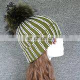 Factory Winter With Pom Cashmere Pompom Hat Beanie thumbnail-2