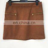 The New Spring and Summer 2017 Composite Faux Suede Zipper Skirts thumbnail-1