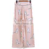 Custom Fashion Wide Leg Pants With Animal Printing Casual Trousers For Girls thumbnail-3
