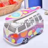 Hot sale in Amazon eBay gift for kids creative Bus car shape large piggy bank wholesale colorful ceramic money box