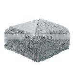 Factory Wholesale PV Fleece Faux Fur Throw Blankets Dark Rose thumbnail-4