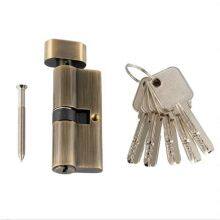 Antique Brass Color Oval Shaped Thumbturn Single Open Euro Profile Brass Lock Cylinder thumbnail-5