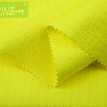 350gsm CVC60/39/1 FR AST water repellent Hi-Vis fluorescent yellow fabric      Flame-retardant Hi-vis Yellow Fabric